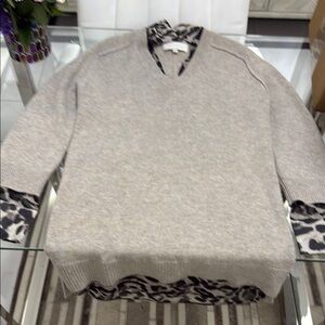 Brochu Walker Gray and Black V-Neck Sweater